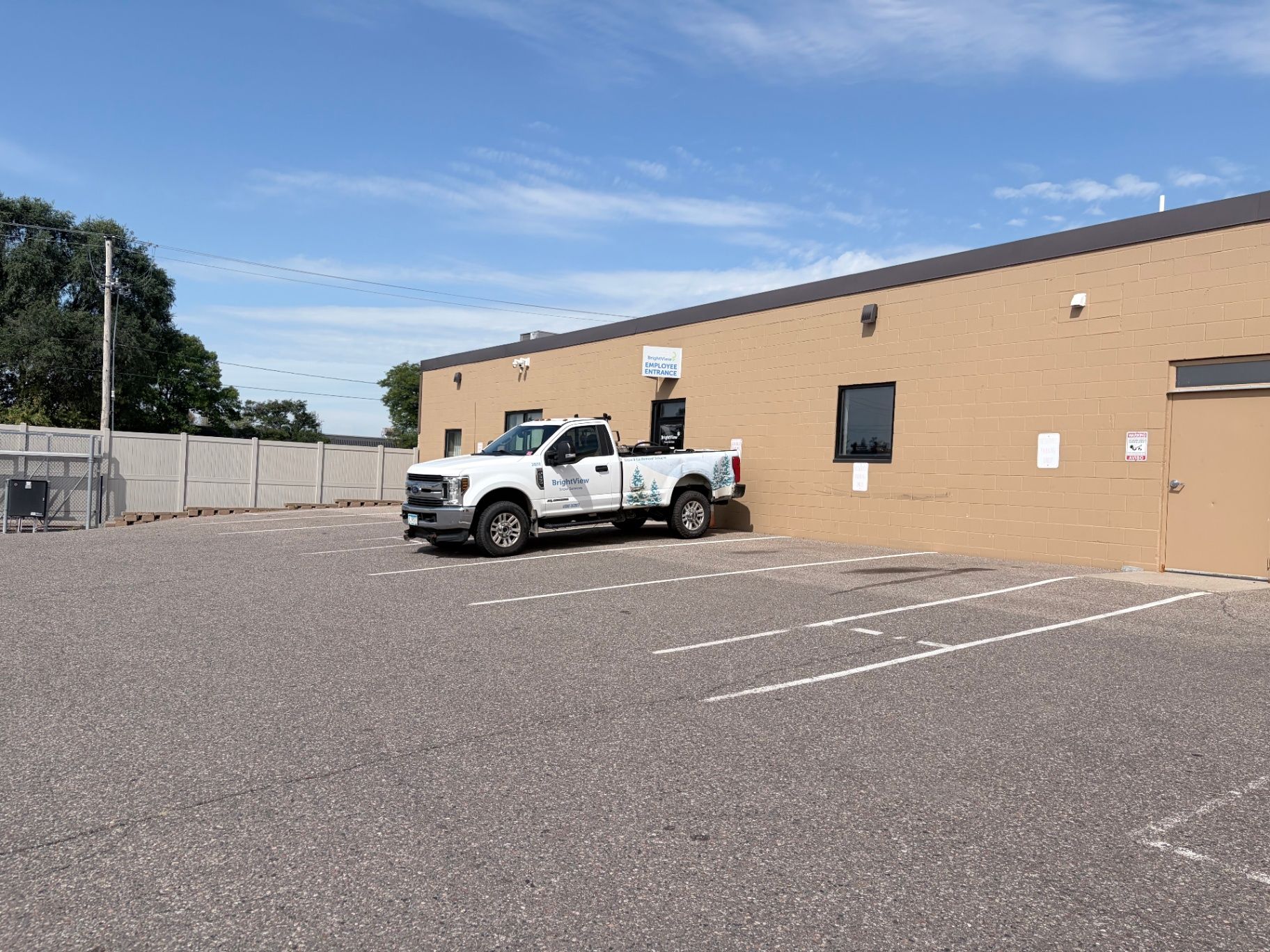 Finished exterior wall of the Brightview Building in Plymouth, MN, after commercial painting
